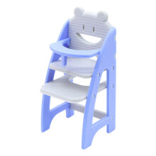 Maisons de poupées en plastique détaillées, chaise-bleu gris