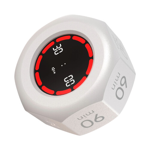 Gravities Sensors Timer LCD Display Flipping Visual-White