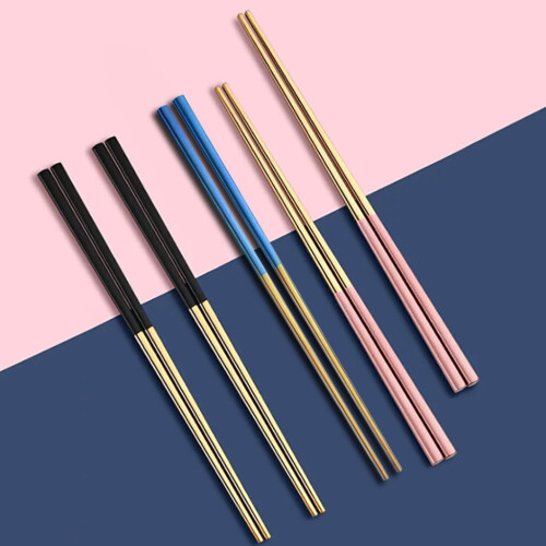 Palillos reutilizables de acero inoxidable (1 par) 2