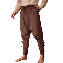 Pantalon pirate médiéval Renaissances, pantalon à-marron XXL