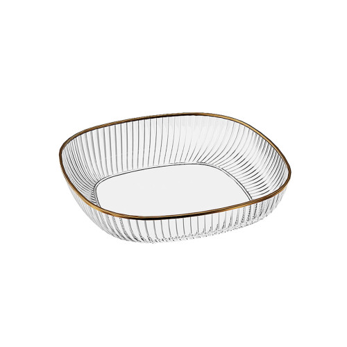 4-Piece Transparent PET Square Plates Set 1