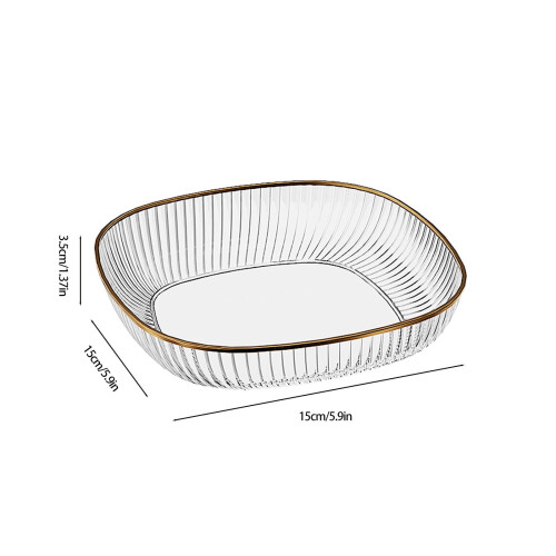 4-Piece Transparent PET Square Plates Set 2