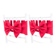 Ceintures de chaise avec nœuds, 2 pièces, décoration pour-Rouge