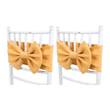 Ceintures de dossier de chaise extensibles avec nœuds,-Jaune