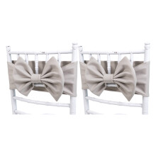 Ceintures de chaise élastiques et extensibles avec-Gris argenté