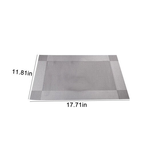 Set van 6 vinyl placemats – Wasbaar PVC & Polyester, 2