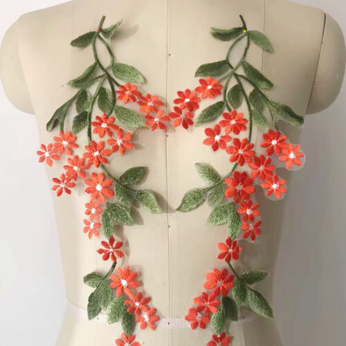 Flower Lace Embroidery Appliques Sewing on Polyester Thread-L 2