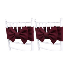 Nœuds de chaise élégants, 2 pièces, bande élastique-Bourgogne