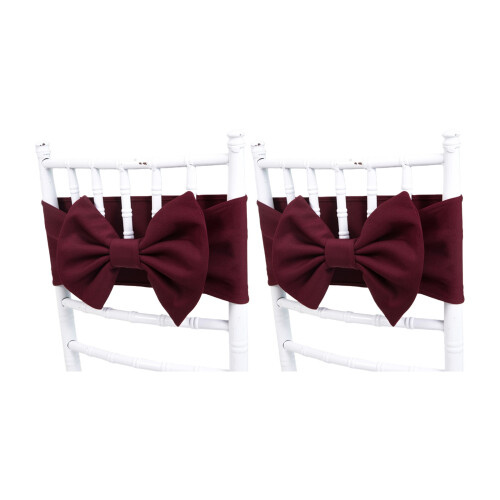 Nœuds de chaise élégants, 2 pièces, bande élastique-Bourgogne
