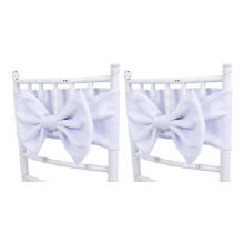 Nœuds de chaise élégants, 2 pièces, bande élastique pour-Blanc