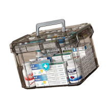 Boîte de rangement de médicaments en plastique avec poignée,-XL