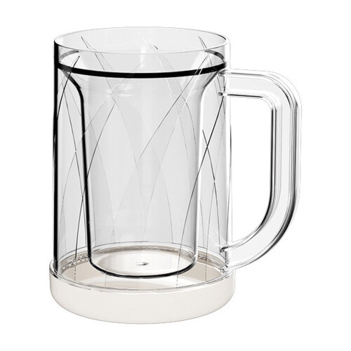 Chopes à bière glacées à double paroi transparentes, lot de 1 1