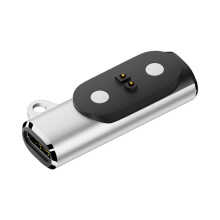 Aluminum USB Type C Charging Adapter Magnetic-Silver 2Pin