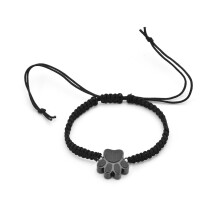 Cremation Bracelet for Pet Ashes Dog Paws Pendants Bangle-Black