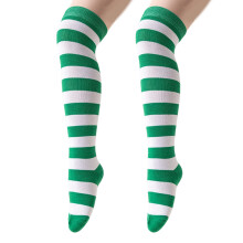Chaussettes élastiques au-dessus des genoux pour-blanc vert