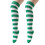 Girls Elastic Over Knees Socks Pattern Breathable-white green 1