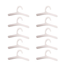 10Pieces Doll House Accessory Miniature Clothes Hangers-White