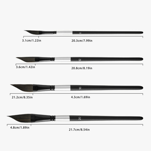 4Pcs Wood Handle Liner Brushes With Nylon Bristles Professional 2