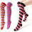 Gestreifte lange Socken über den Knien,-schwarzgrün 4