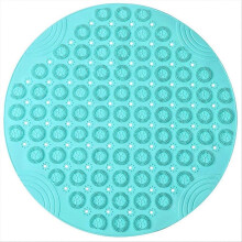 Round Non-Slip Shower Mat Strong Suction Bath Mat with Drain Holes, C