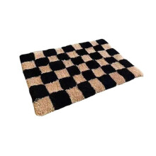 Modern Simple Checkerboard Flocking Household Thickened Square Carpet Toilet Bathroom Door Absorben