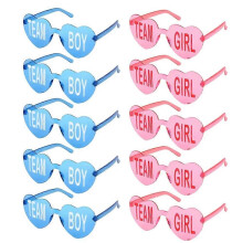 10Pcs Gender Reveal Glasses Blue Pink Sunglasses Frameless Team Girl and Boy Baby Shower Decor compatible for Gender Reveal Party