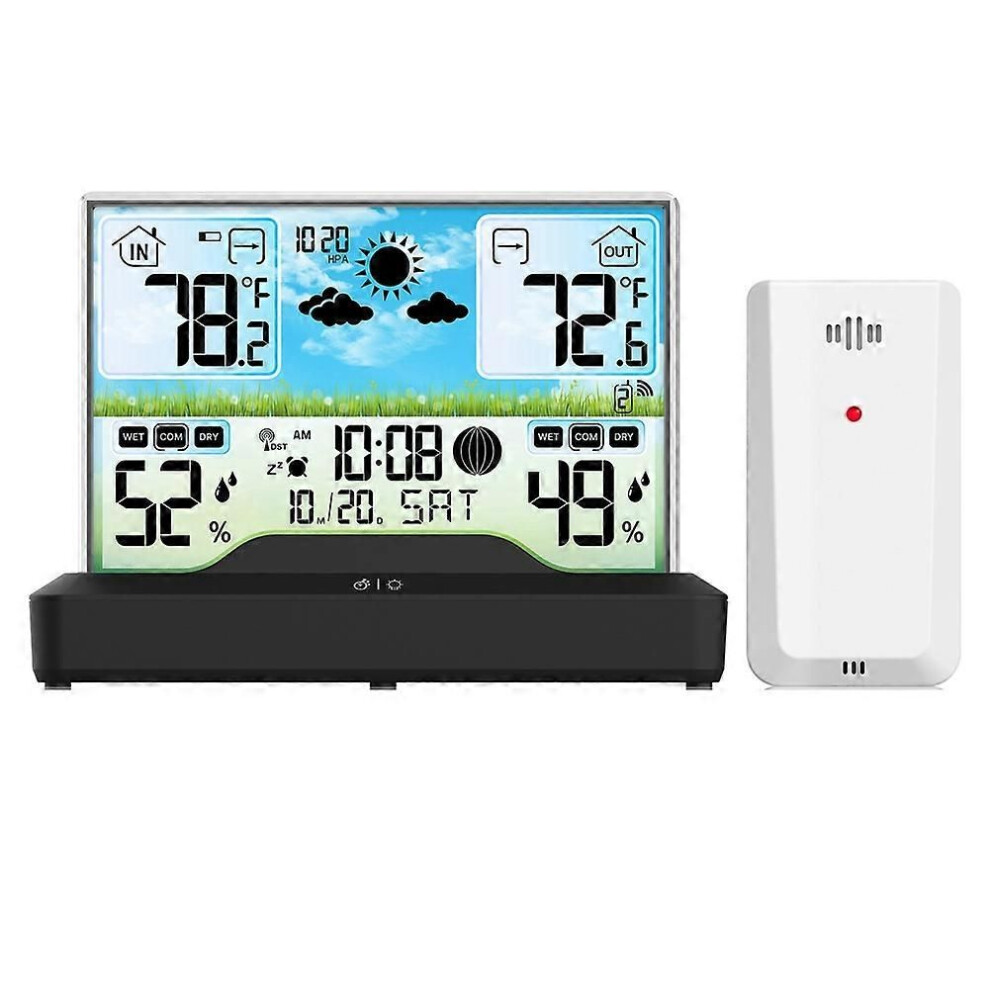 Digital Weather Station Wireless Rf Sensing Indoor Thermometer Hygrometer Weather Thermometer Household Weather Clock 9319739694154