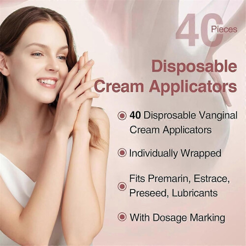 40-pack vaginal cream applicators, disposable, compatible for suppository, lube. 2