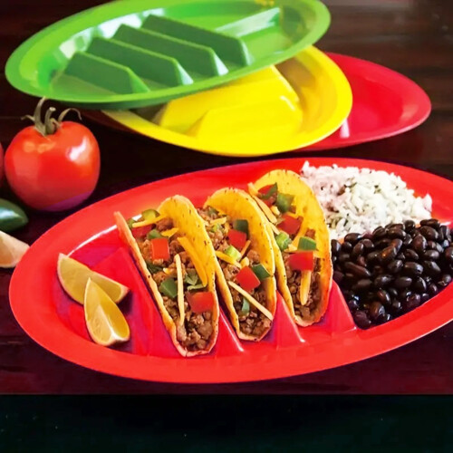 Plateau porte-tacos avec séparateurs, PP, 32,5 cm