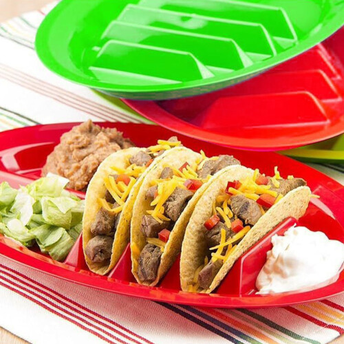 Plateau porte-tacos avec séparateurs, PP, 32,5 cm 2