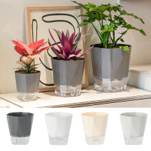 Beige plastic zelfwaterende plantenbak – 3 maten