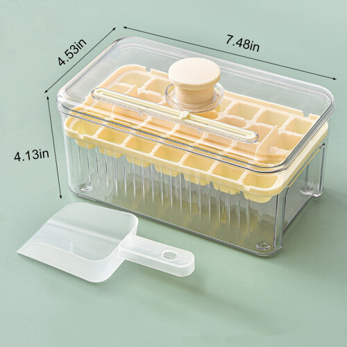 28-Cavity Square Ice Tray with Lid & Storage Bin 2