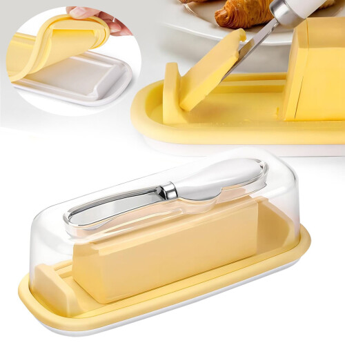 Beurrier hermétique avec couvercle – Silicone alimentaire, facile à utiliser