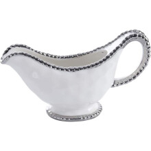 Porcelain Gravy Boat with Titanium Finish
