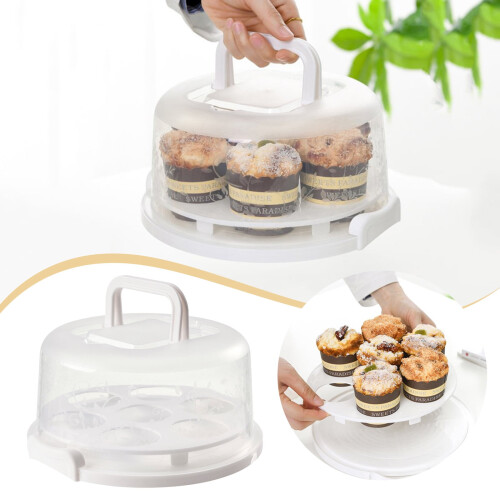 Moule à gâteau rond avec couvercle transparent et base à deux faces 1