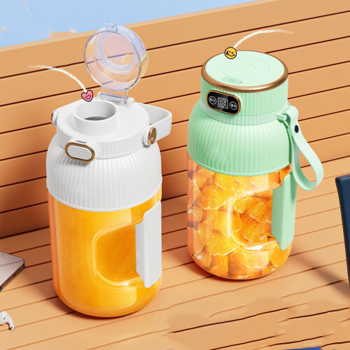 Copo liquidificador portátil com visor digital, 1200ml e conexão USB. 1
