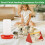 Chick Feeder and Waterer Kit with Perch, Plastic Flip-Top, 4