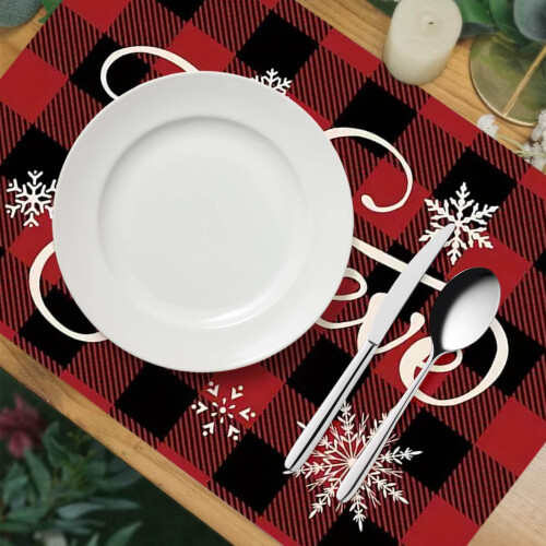 Set de 4 sets de table de Noël festifs 2
