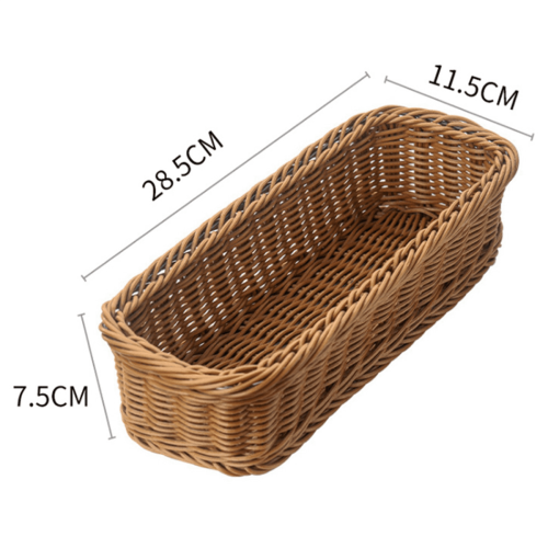 3-pack bestickkorg i vävd PP, brun 1