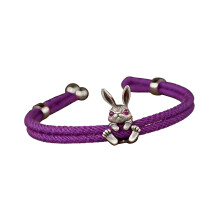Handgefertigtes Kaninchen-Charm-Modearmband für die-Lila