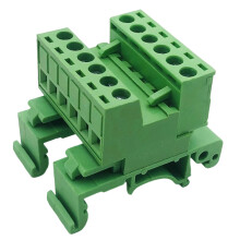 DIN Rail Mount Electrical Terminals Block PA66 Housing-6P