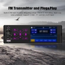 Receptor estéreo para coche 4*60W Single Din Luces de colores Reproductor MP5 con pantalla táctil de