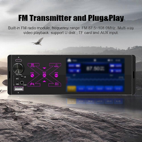 Δέκτης στερεοφωνικού αυτοκινήτου 4*60W Single Din Πολύχρωμα φώ