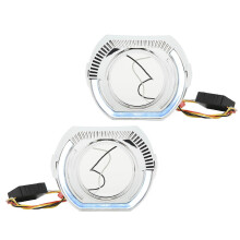 Vasen ja oikea 12 V 5 W:n LED-enkelisilmäiset halo-päiväajovalot 3 tuuman kaksoislinssisille bi-ksenon-LED-ajovaloille,