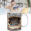 3D Bookshelf Mug White Ceramic 11oz 2