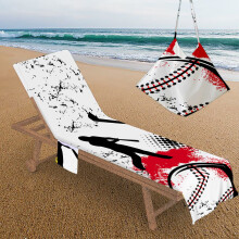 Housse de chaise de plage en microfibre avec poches latérales, 73 x 210 cm
