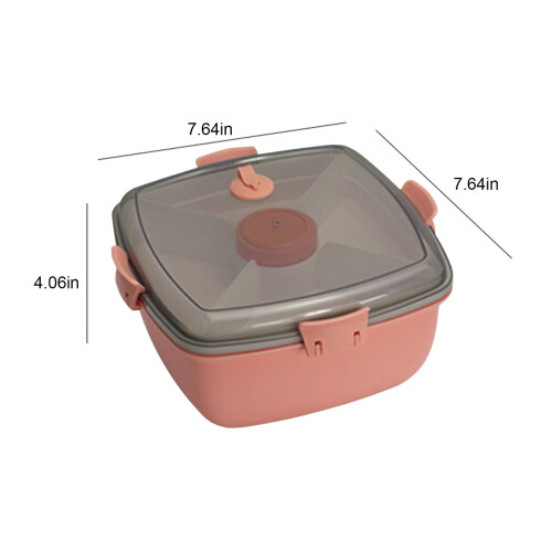 Fiambrera Bento apilable con ensaladera y 4 compartimentos. 2