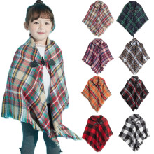 Baumwoll-Poncho-Pullover für Kinder mit Rollkragen, Weihnachtspullover, Größe 5-12