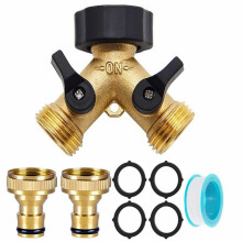 Dvojcestný rozdeľovač hadice Tanuke Brass, kohútik v tvare Y 3/4"