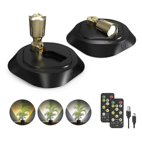 2 Set Wireless LED Spotlight with Remote Control, Timer, and Adjustable Brightness for Indoor Lighting 2